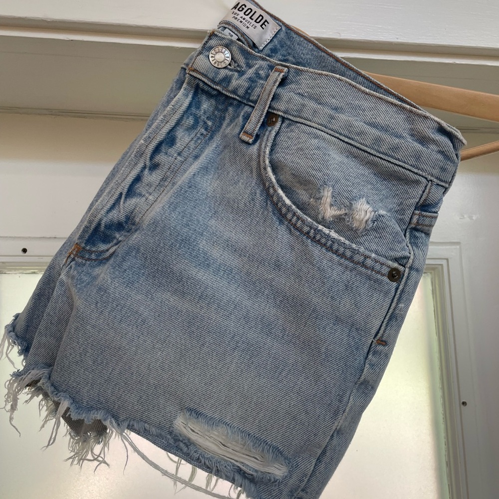 AGOLDE Distressed Denim Shorts